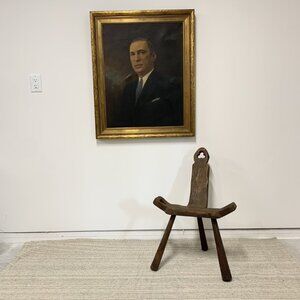 Vintage portrait painting on canvas